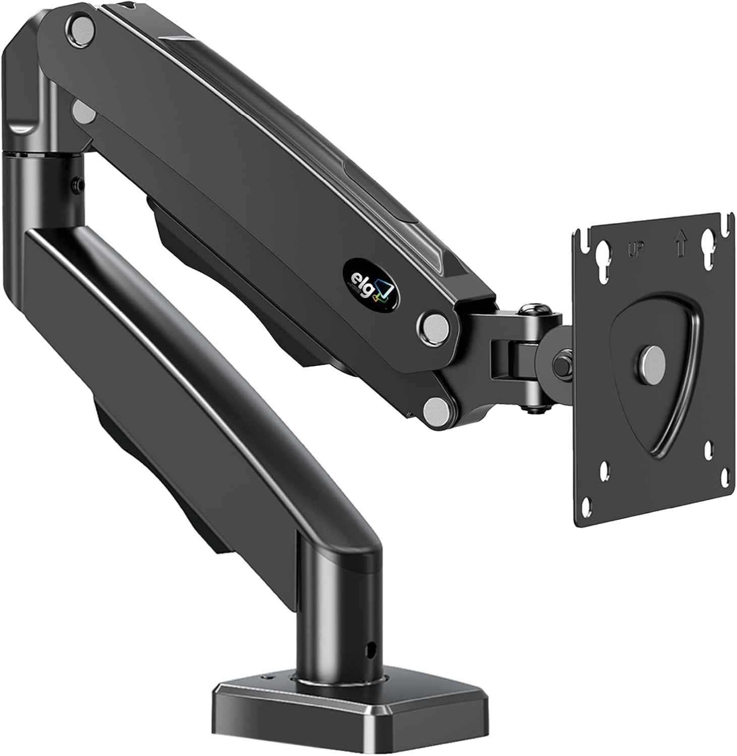 Suporte Articulado de Mesa ELG F80N com Pistão a Gás para Monitores de 17'' a 35'' - Preto